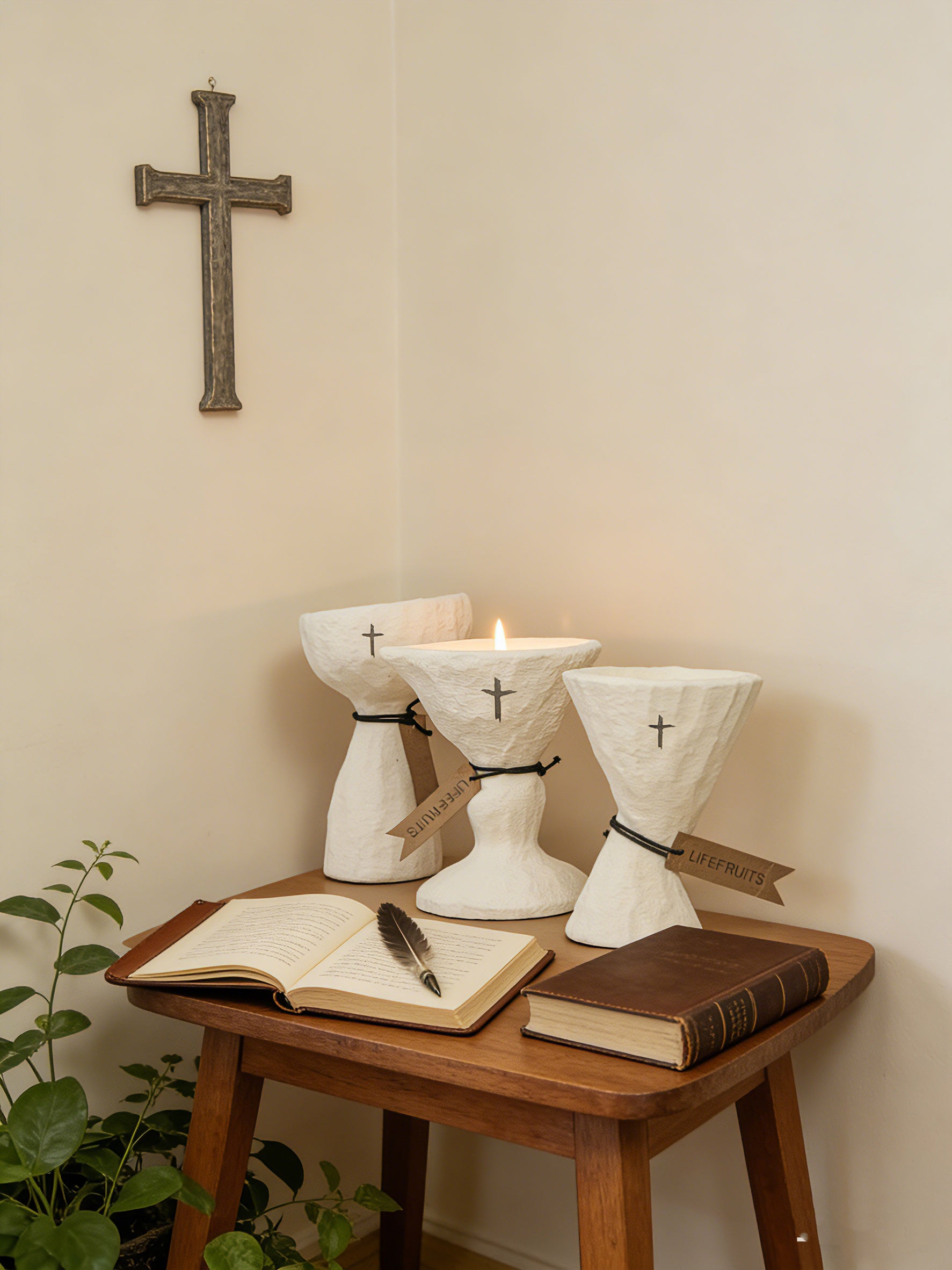 Ahavah Prayer Light Candle Holder