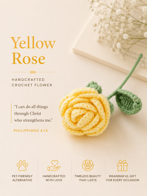 Handcrafted Rose – Artificial Rose Flower, Meaningful Christian Gift for Women, Everlasting Floral Home Décor