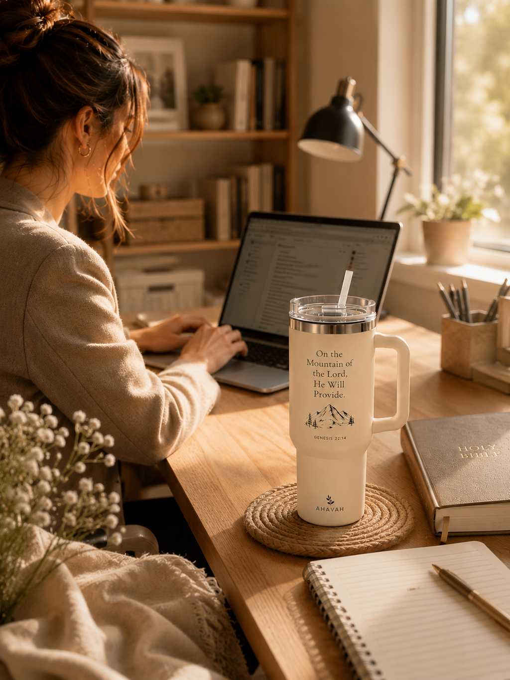The Lord Will Provide™ Christian 40oz Straw Tumbler