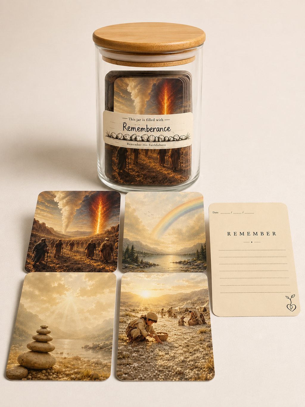REMEMBER™ Christian Remembrance Jar – 100 Reflection Cards for Faith, Gratitude & God’s Faithfulness