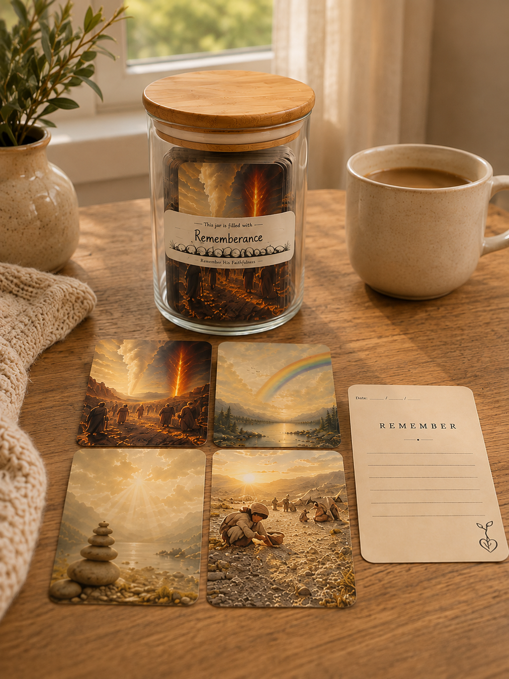 REMEMBER™ Christian Remembrance Jar – 100 Reflection Cards for Faith, Gratitude & God’s Faithfulness